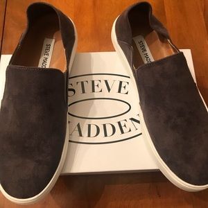 suede steve madden slip ons